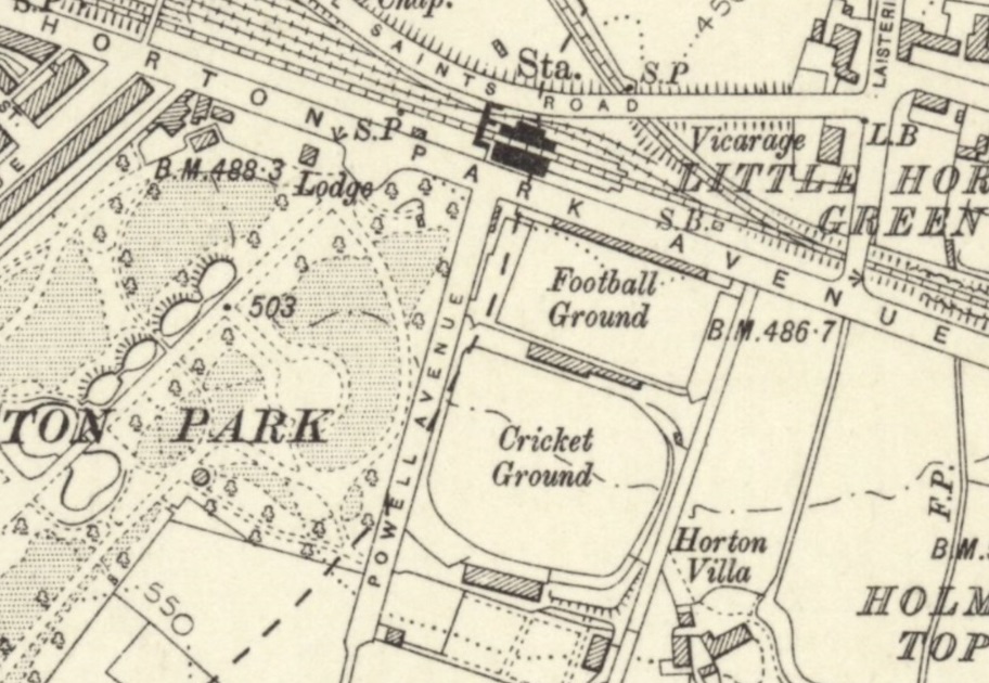 Bradford - Park Avenue Cricket Ground : Map credit National Library of Scotland